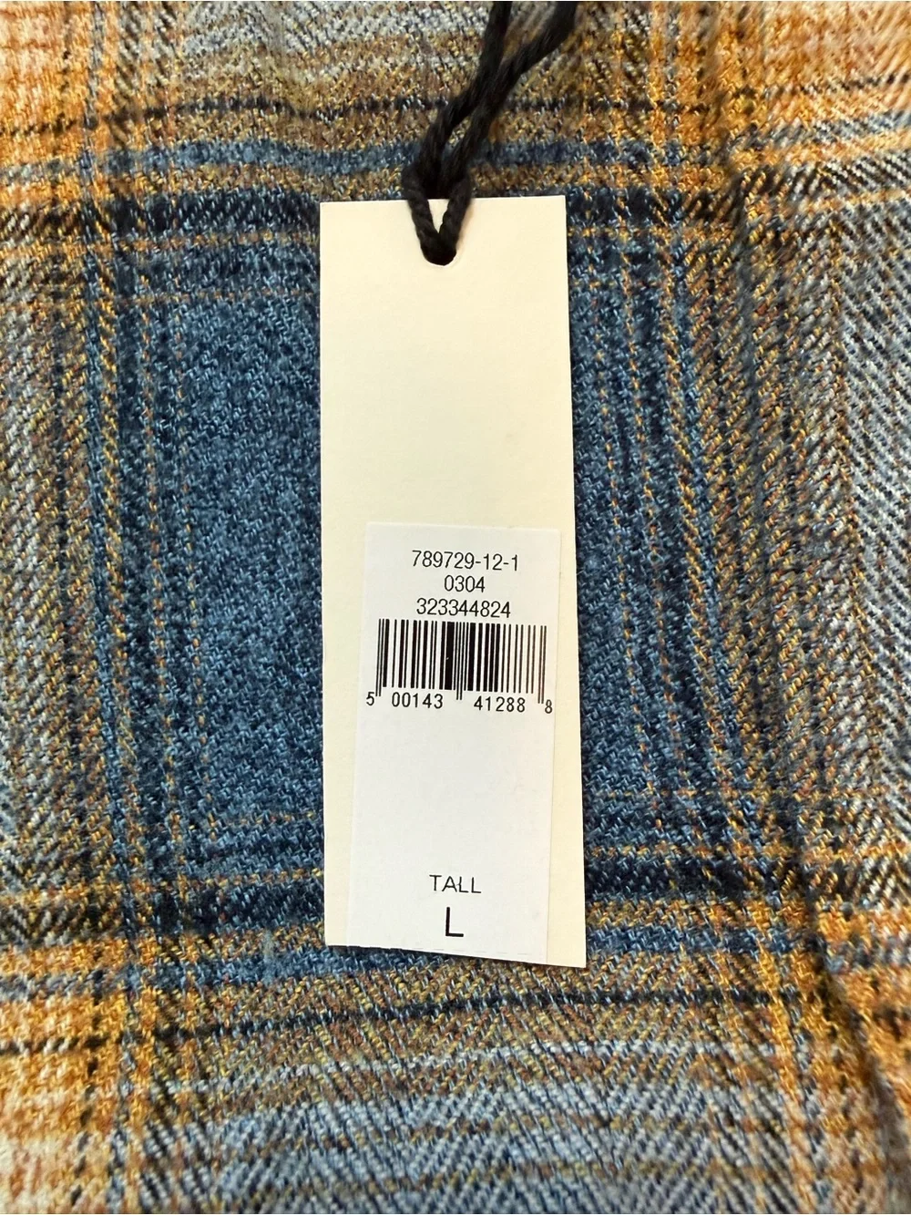 NWT Banana Republic Men’s Plaid Flannel Shirt, Size Large Tall